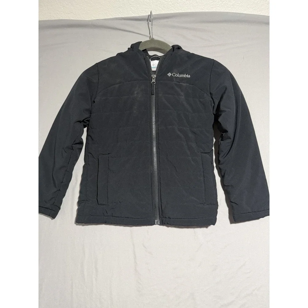 Columbia Sportswear Black Zip Up Jacket w/hood youth‎ Small #573